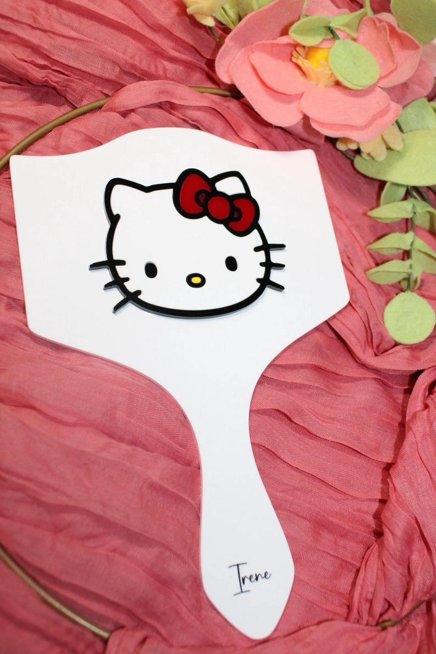 Hello Kitty Personalized mirror, Princess Party Favors, Brow and Wax Sign Prop, Acrylic Lash Tech Photo Prop, Salon Decor and Accessories